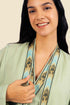 Embroidered long sleeves coat in linen